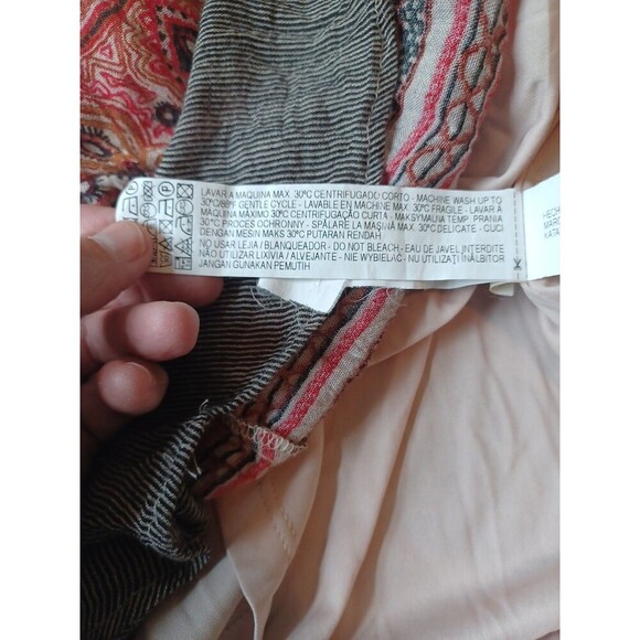 Zara black paisley slim mididress M long sl. boho hippie whimsigoth ethnic flaw - Picture 16 of 16